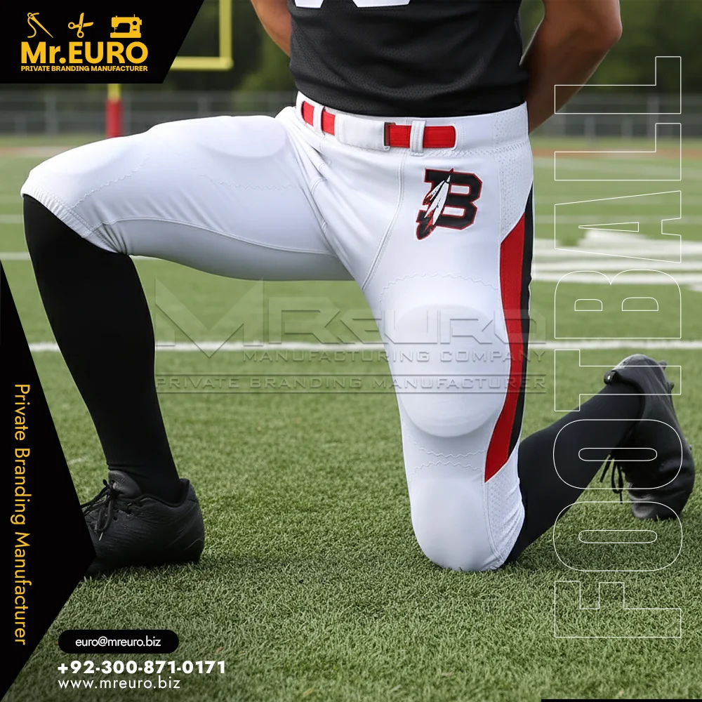 Custom Durable Football Pants Custom Belt Loop System - Custom American Football Uniforms