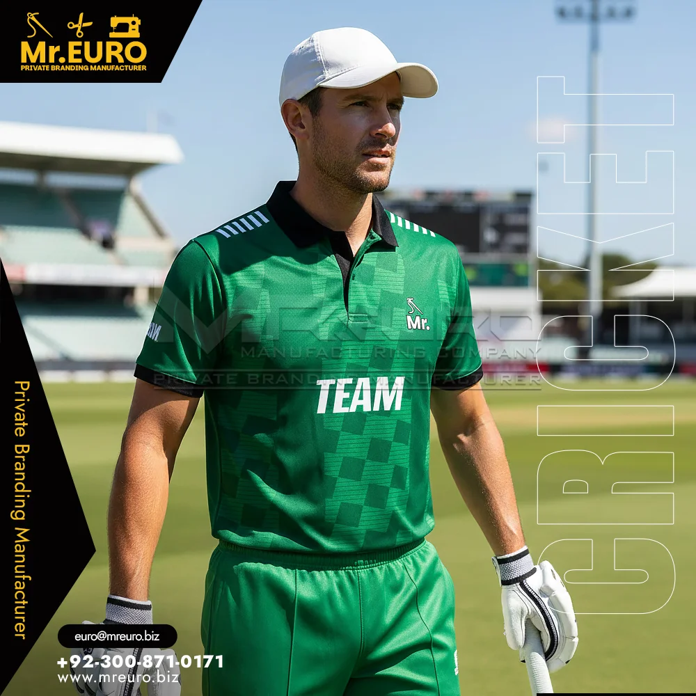 Custom Vibrant Green Cricket Jersey for Match Day Wear - Custom Cricket Uniforms