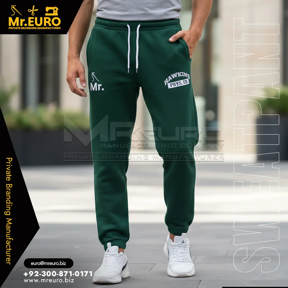 Custom Comfortable Men's Green Sweat Pant - Sweat Pants
