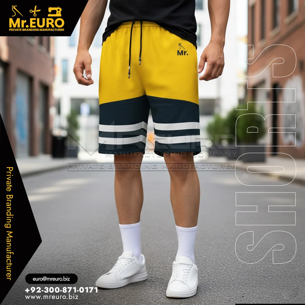 Custom Stylish Yellow Black Sports Training Shorts - Sports Shorts