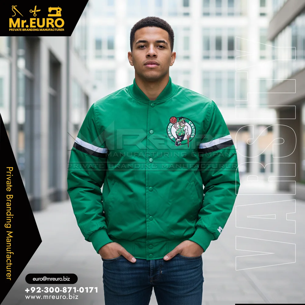 Custom Men's Green Sports Varsity Jacket Active Style - Varsity Jackets