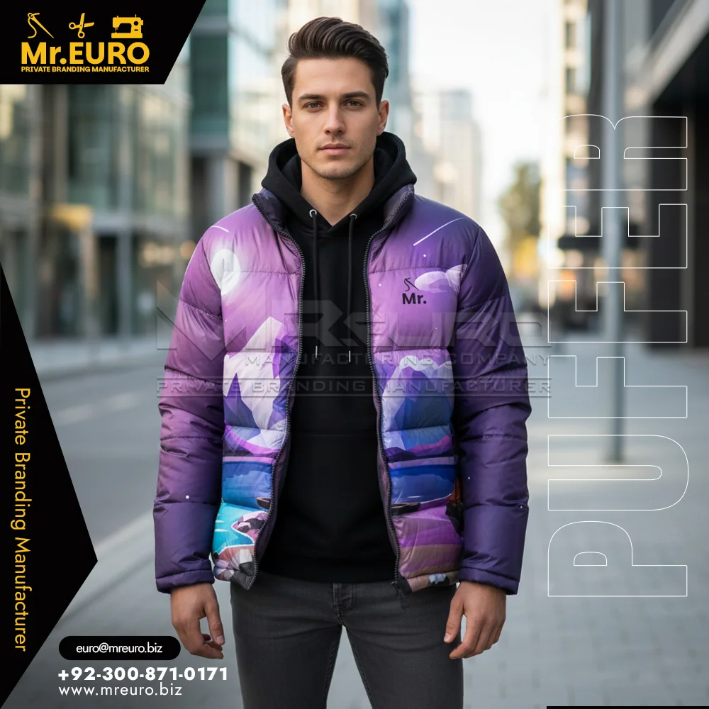 Custom Sublimated Trendy Winter Fashion Puffer Jacket - Puffer Jackets