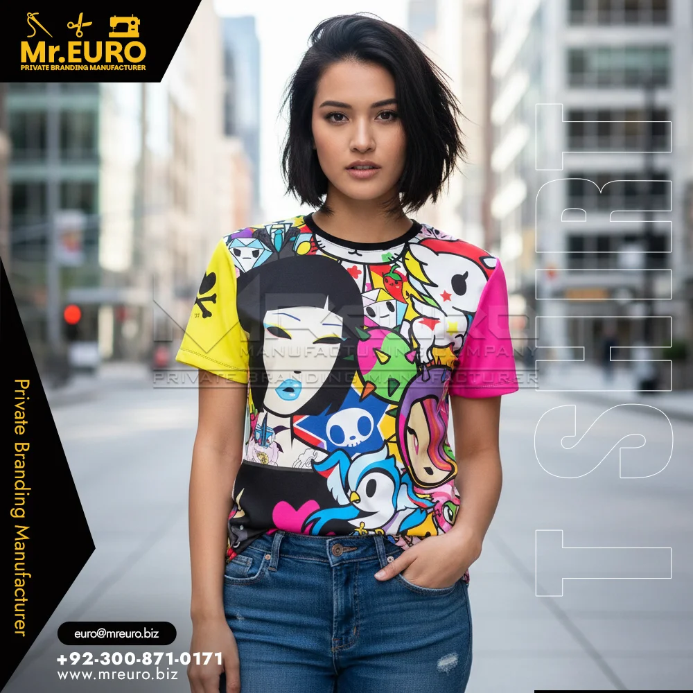 Custom Colorful Pop Art Crew Neck T-Shirt Women - Women T-Shirts