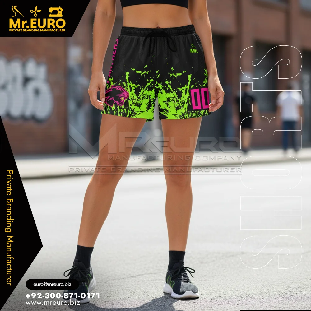Custom Women Black Graphic Shorts Bold Summer Style - Women Shorts