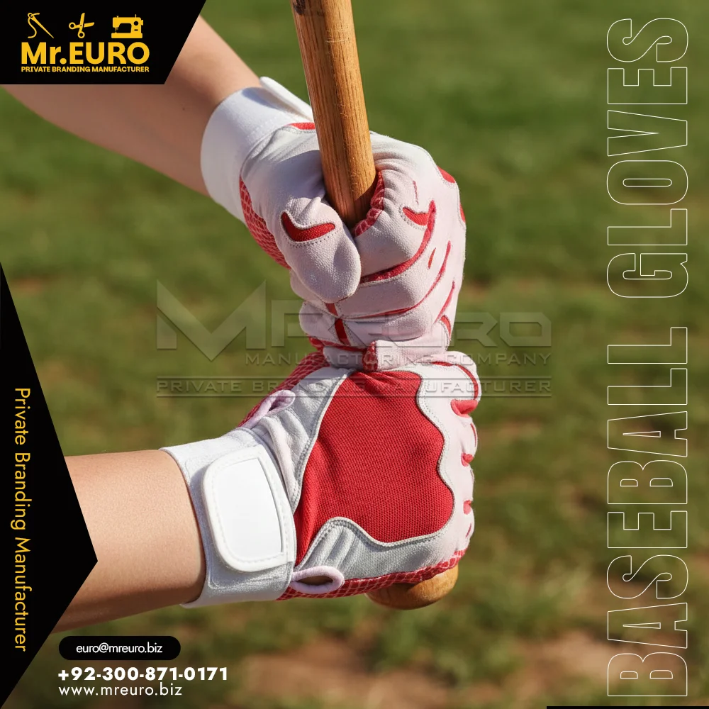 Custom Red Baseball Batting Gloves Pro Grip Performance - Baseball Batting Gloves