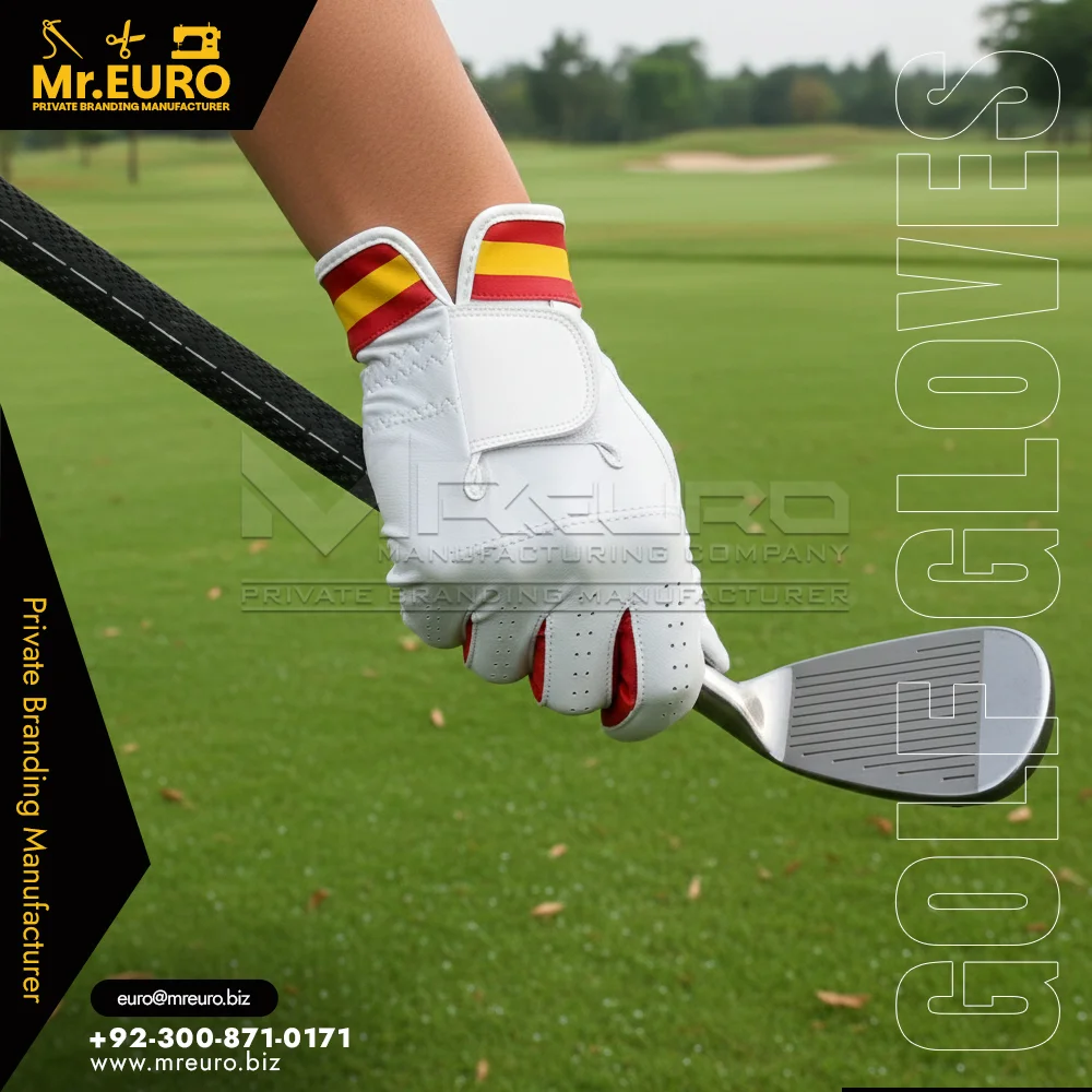 Custom Striped Cuff Golf Glove Secure Wrist Fit - Golf Gloves
