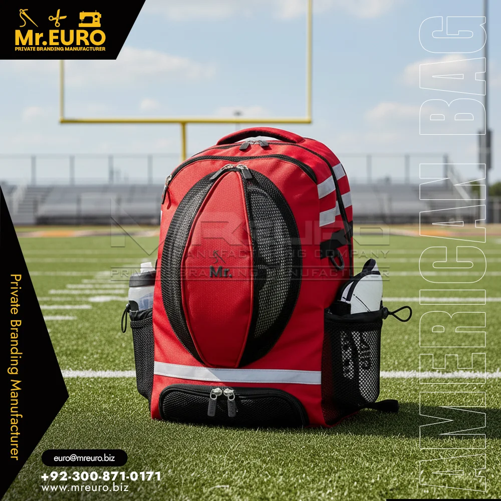 Custom Red American Football Backpack BagSports Equipment - American Football Bags