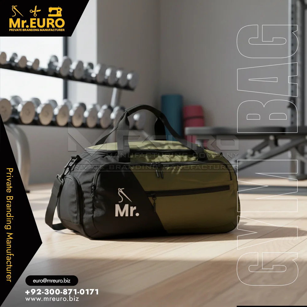 Custom Olive Green Gym Duffle Bag Modern Fitness Look - Gym Bags + Duffle Bags