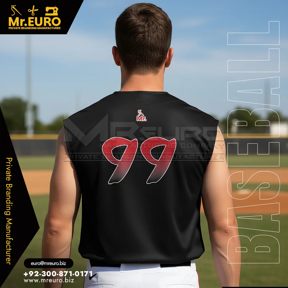 Custom Men's Baseball Sleeveless Full Button Jersey Design - Custom Baseball-Softball Uniforms
