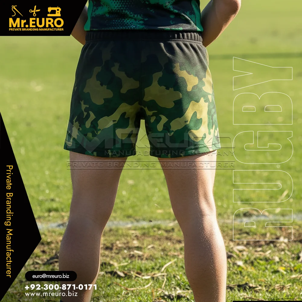 Custom Camo Sublimated Rugby Shorts Fully Custom Fit - Custom Rugby Uniforms