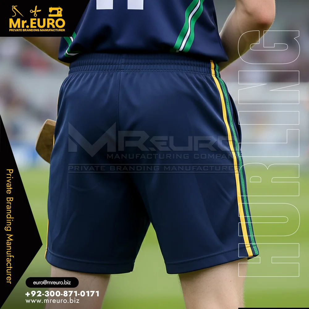 Custom Custom Navy Trim Hurling Shorts for Club Match Play - Custom Hurling Uniforms