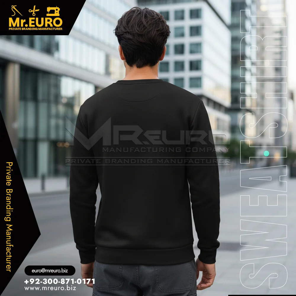 Black Casual Graphic Sweatshirt for Everyday Wear - Alternate View