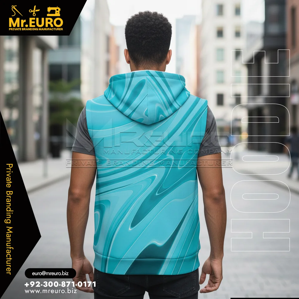 Custom Casual Sleeveless Zip Hoodie for Men's Everyday Wear - Hoodies-Sweatshirts