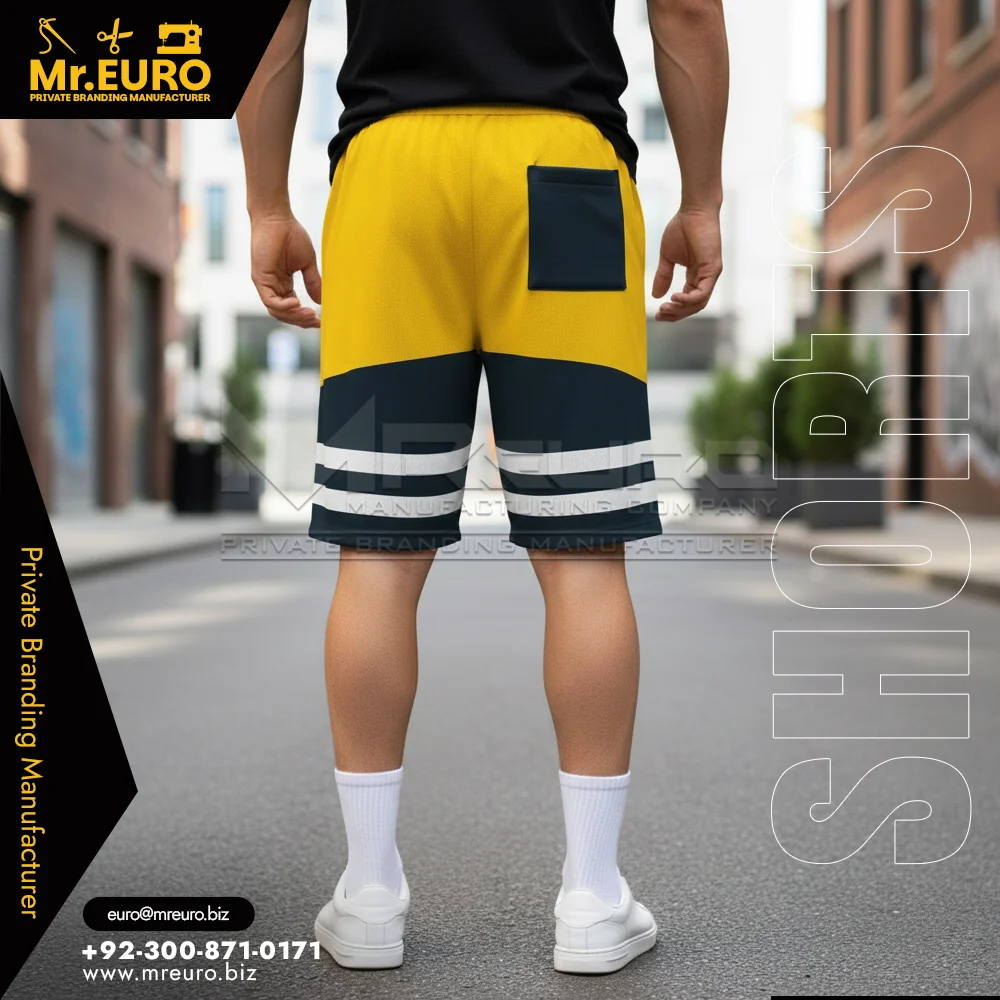 Custom Stylish Yellow Black Sports Training Shorts - Sports Shorts