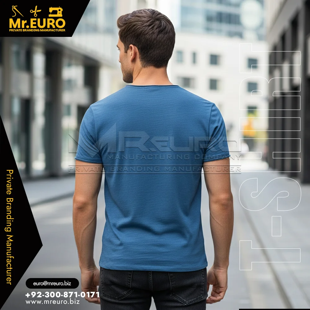 Custom Classic Casual Blue V Neck T-Shirt - V-Neck T-Shirts