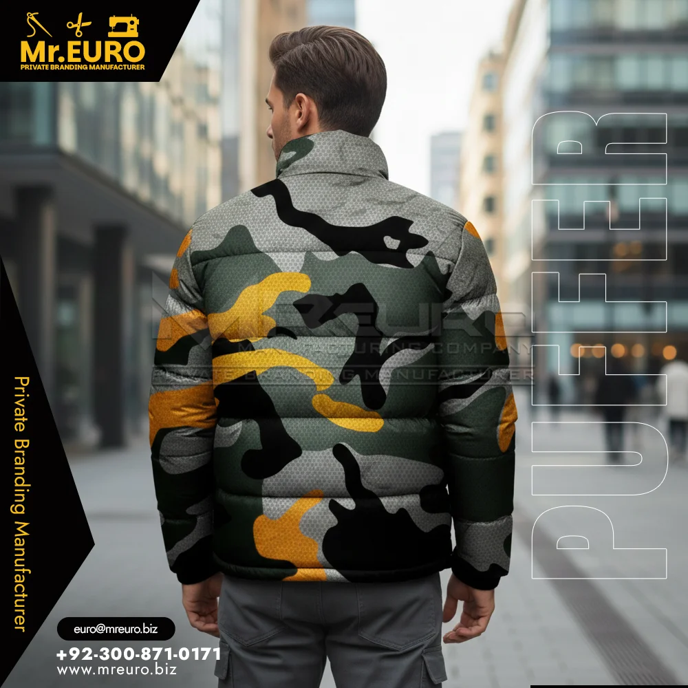 Custom Men Camouflage Street Style Puffer Jacket - Puffer Jackets
