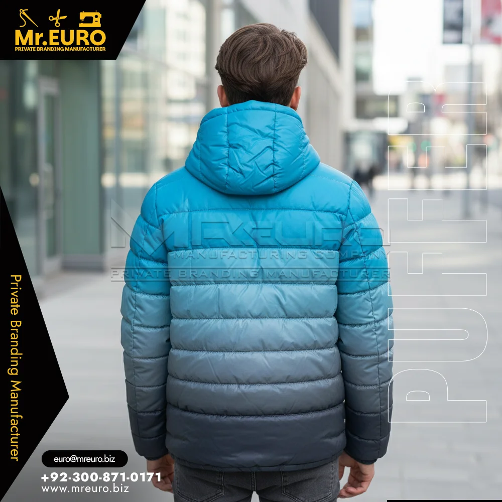Custom Gradient Lightweight Warm Winter Puffer Jacket - Puffer Jackets