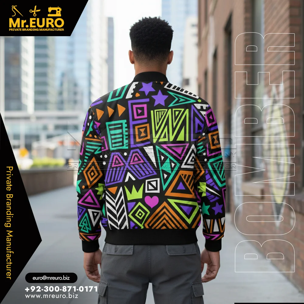 Custom Men Graphic Print Bomber Jacket Street Style - Bomber Jackets