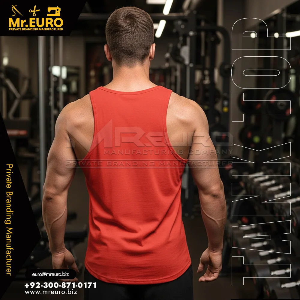 Men's Red Training Tank Top - Alternate View