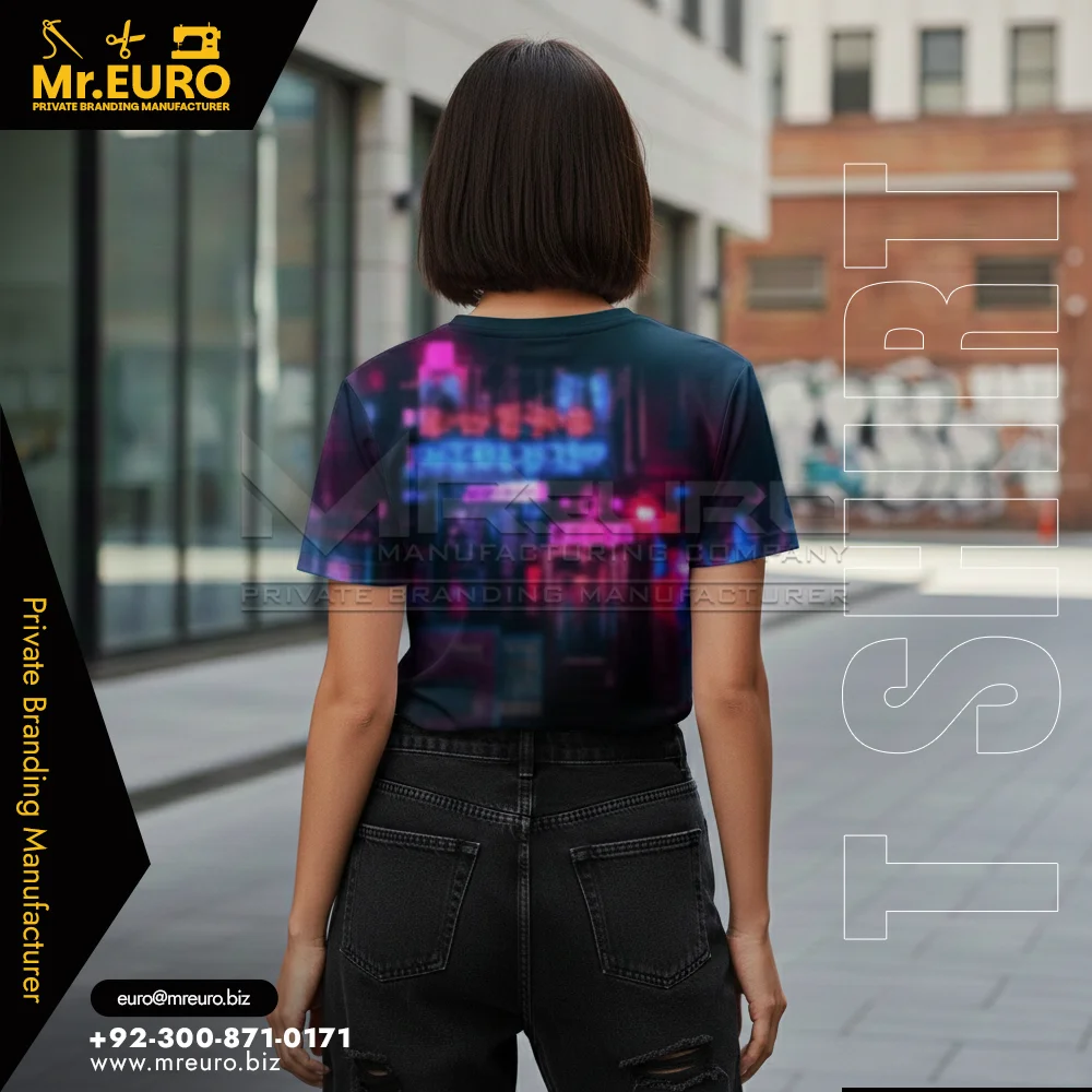 Custom Women Stylish Abstract Print Crew Neck T-Shirt - Women T-Shirts