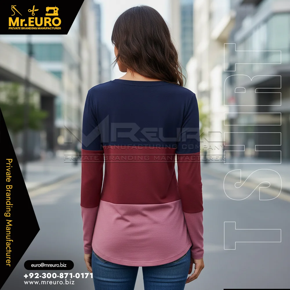 Custom Women Color Block V Neck T-Shirt Fresh Style - Women V-Neck T-Shirts