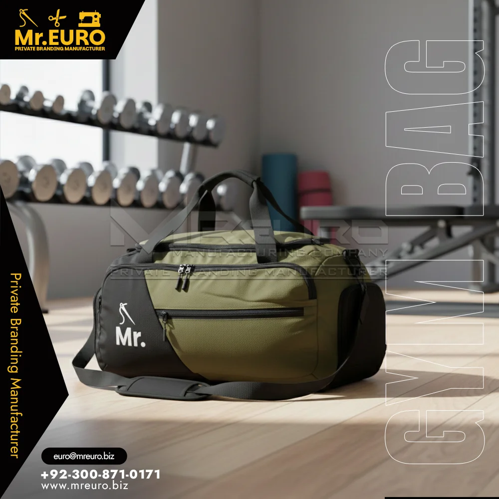 Custom Olive Green Gym Duffle Bag Modern Fitness Look - Gym Bags + Duffle Bags