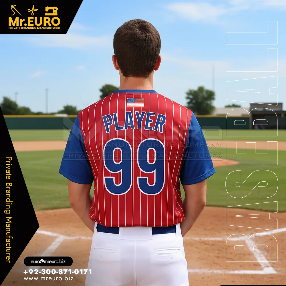 Pinstripes Baseball Crew Neck Jersey - Alternate View