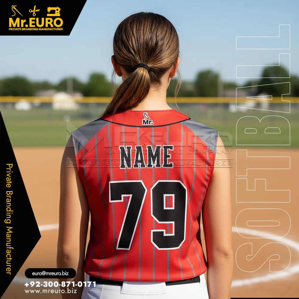 Softball Sleeveless Custom Full Button Jersey - Alternate View