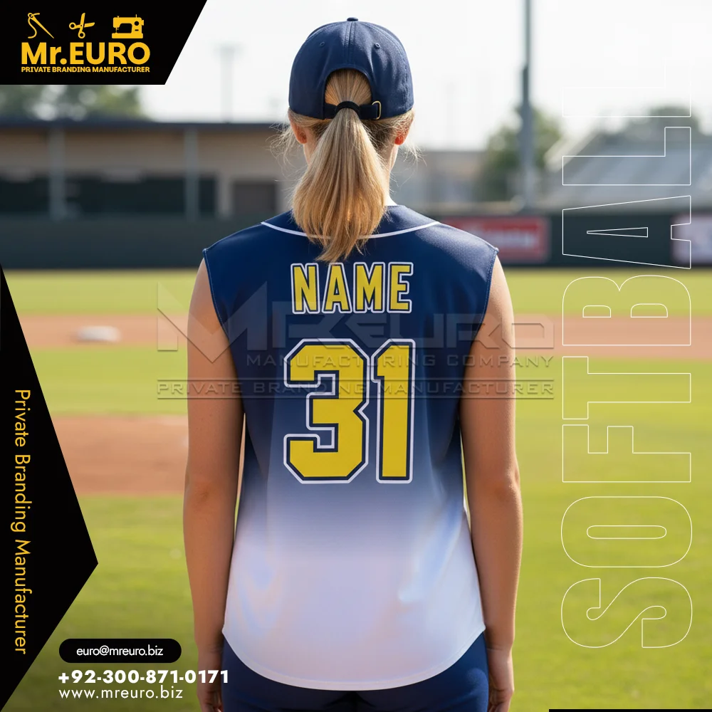 Gradient Softball Sleeveless Jersey Full Button - Alternate View