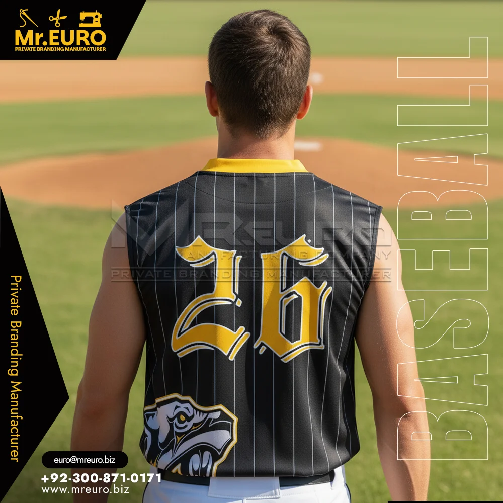 2-Button Sleeveless Baseball Jersey Custom Design - Alternate View